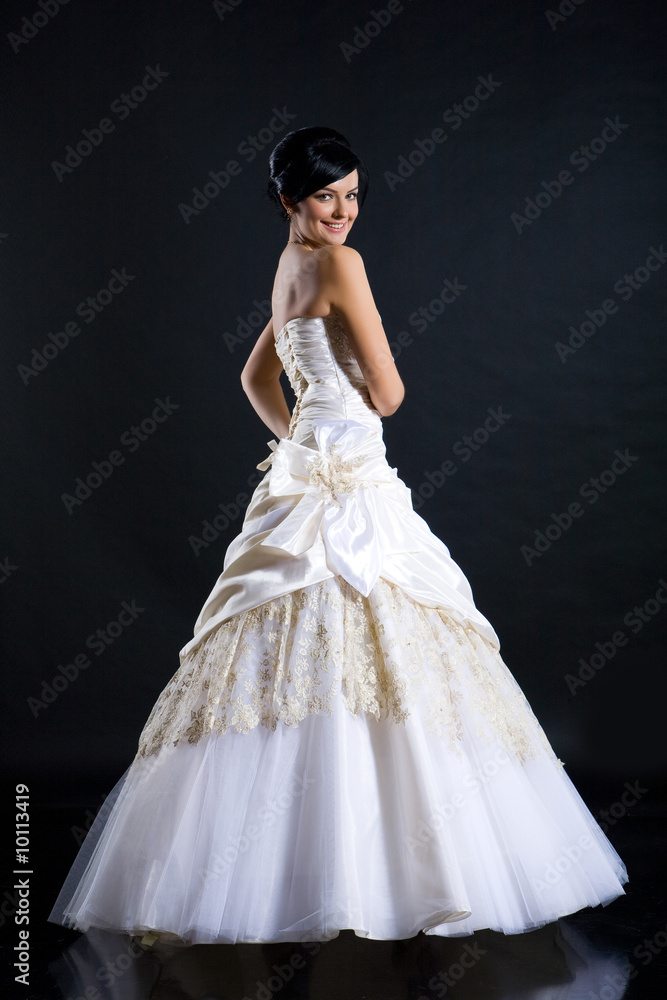 Young attractive woman in wedding dress