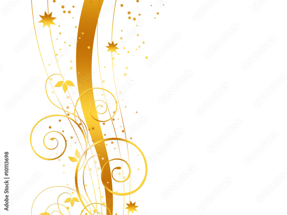 Golden Christmas background on white