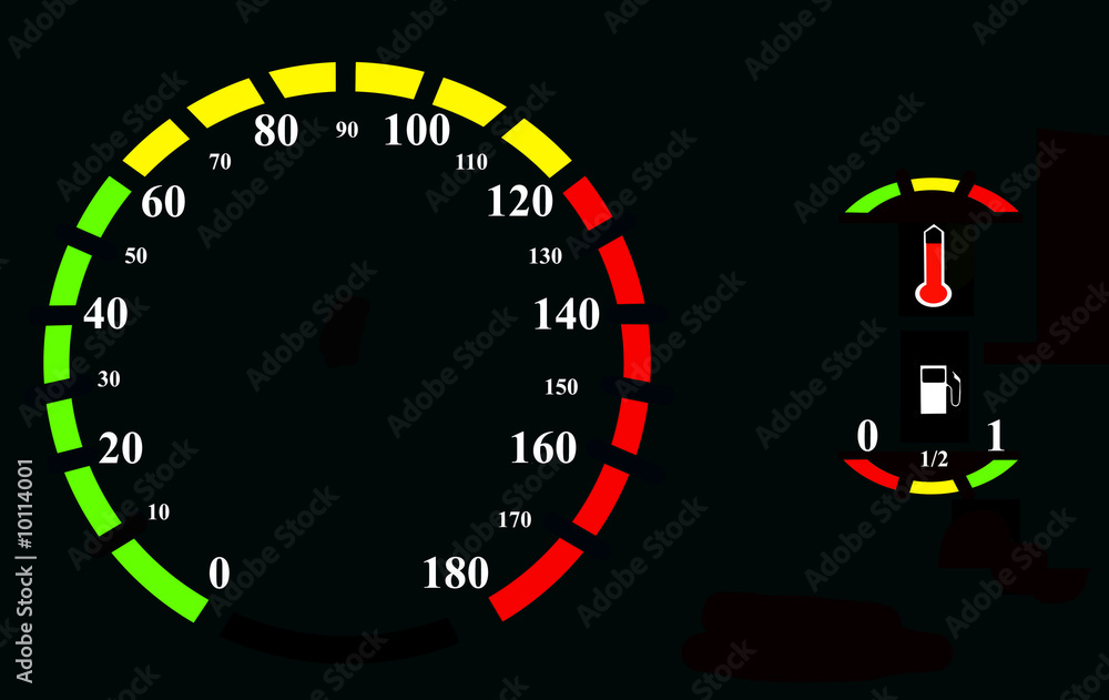 Speedometer with other indicators, oil, temperature