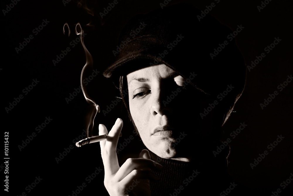 Woman Holding Cigarette with 'NO' in the Smoke - NO SMOKING!! Woman Holding Cigarette with 'NO' in the Smoke - NO SMOKING!!
