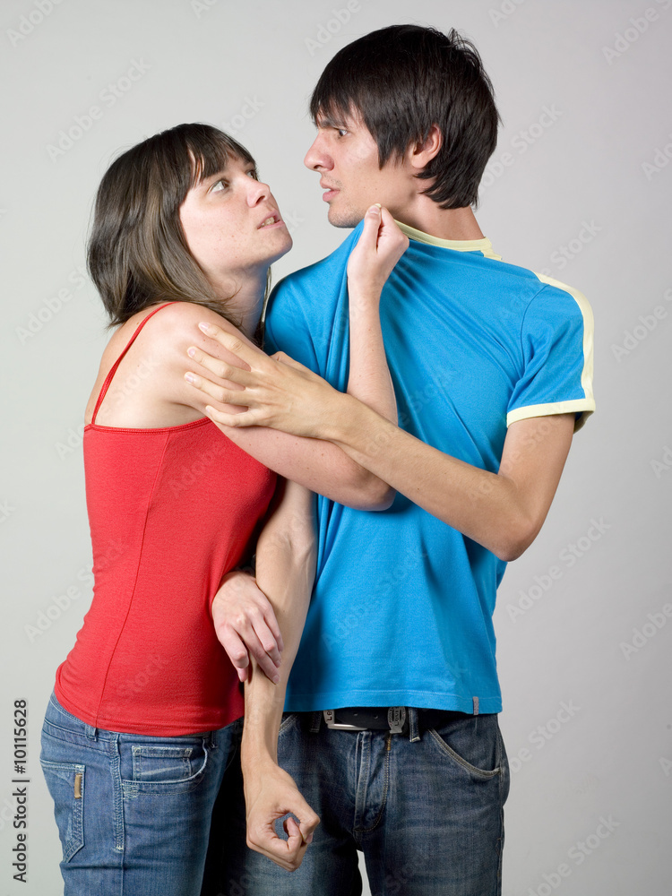 Fototapeta premium Young couple arguing