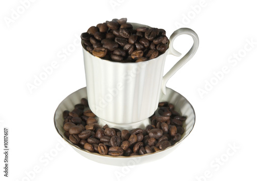 cup and coffee grains