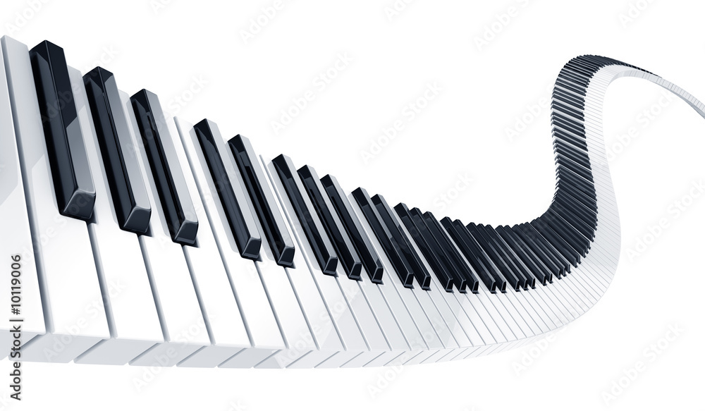 Fototapeta Renderingu 3d faliste klucze fortepianu