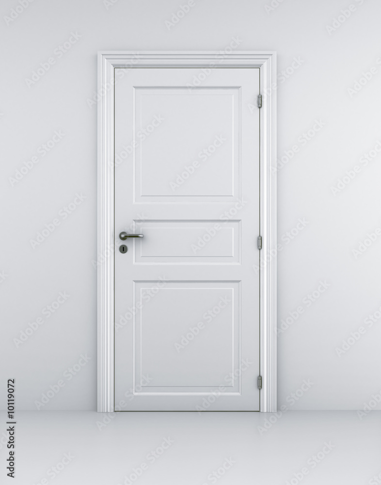 3d rendering of a door in a white room 3d rendering of a door in a white room