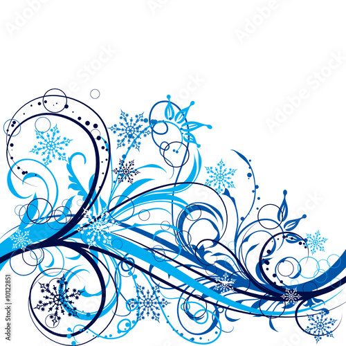 Winter floral background, vector illustration