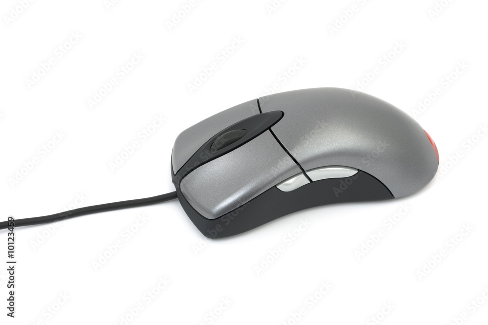 Computer mouse and cable isolated on white background Computer mouse and cable isolated on white background