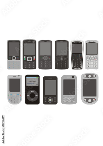 a set of cellphones - vector design