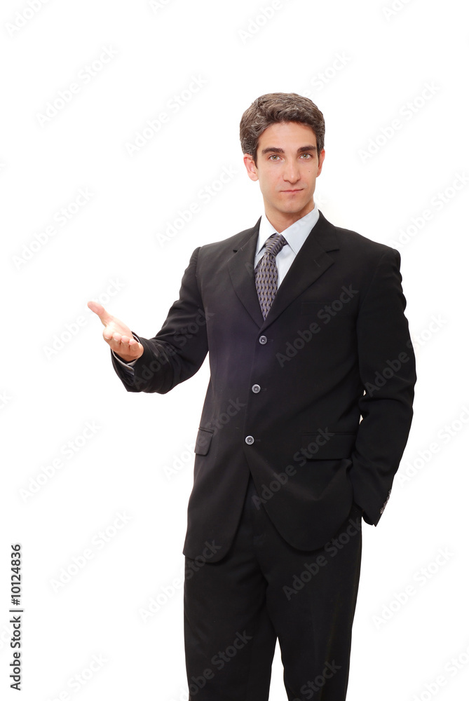 Businessman in suit doing a presentation Businessman in suit doing a presentation