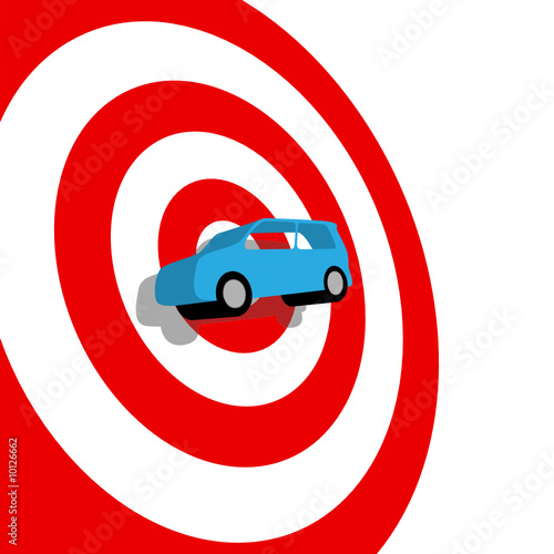 Car hunt 3D auto shopping on target bullseye