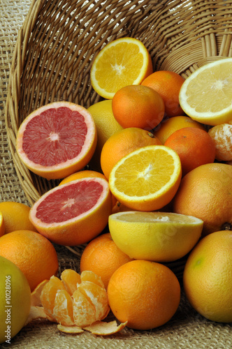 Fototapeta Naklejka Na Ścianę i Meble -  Pompelmi rosa , gialli , arance e clementine