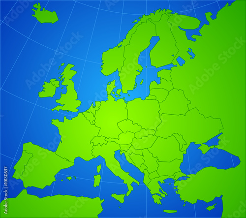 Carte Europe vectorielle et stylisée