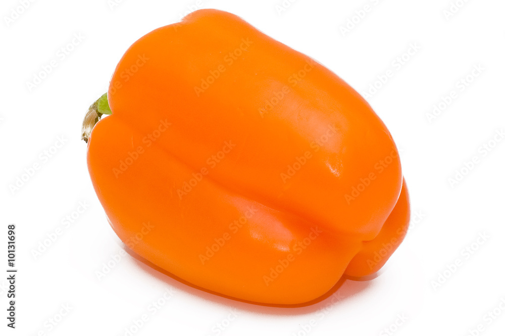 Orange sweet paprica pepper, isolated on white Orange sweet paprica pepper, isolated on white
