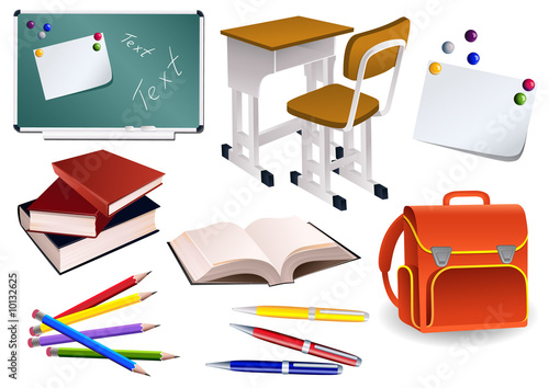 School objects, vector illusration