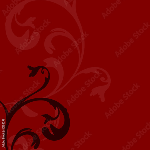 vector images - black and red floral design