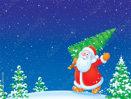 Santa Claus with Christmas ...
