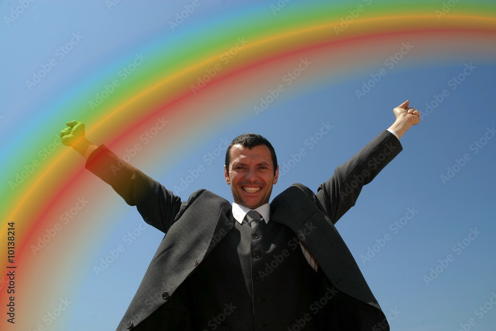 happy businessman success (business concept) happy businessman success (business concept)