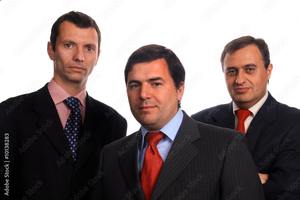 businessteam over white background studio businessteam over white background studio