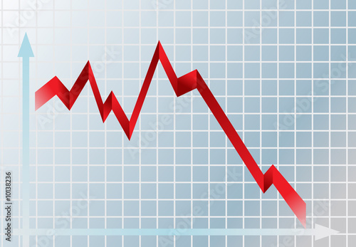 Εκτύπωση καμβά picture of financial graph showing downfall