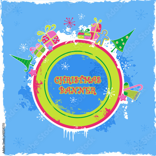 cute round christmas banner
