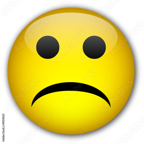 Sad Emoticon glassy button