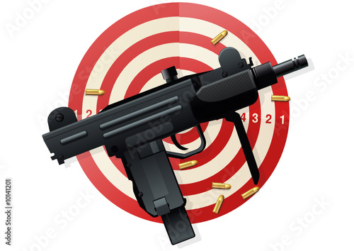 Tir au pistolet mitrailleur (détouré)