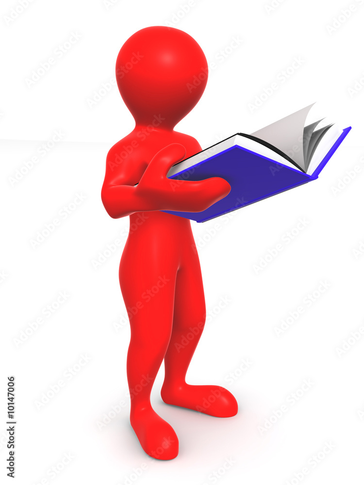 Man with book. 3d Man with book. 3d