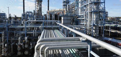 oil refinery in panoramic perspective
