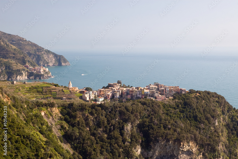 View to Corniglia - one of the villages in Cinque Terre (Italy)