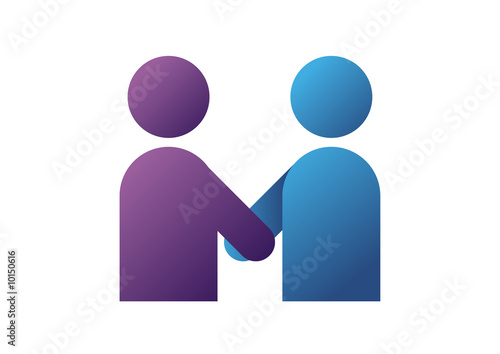 Two people. Simple icon of colaboration