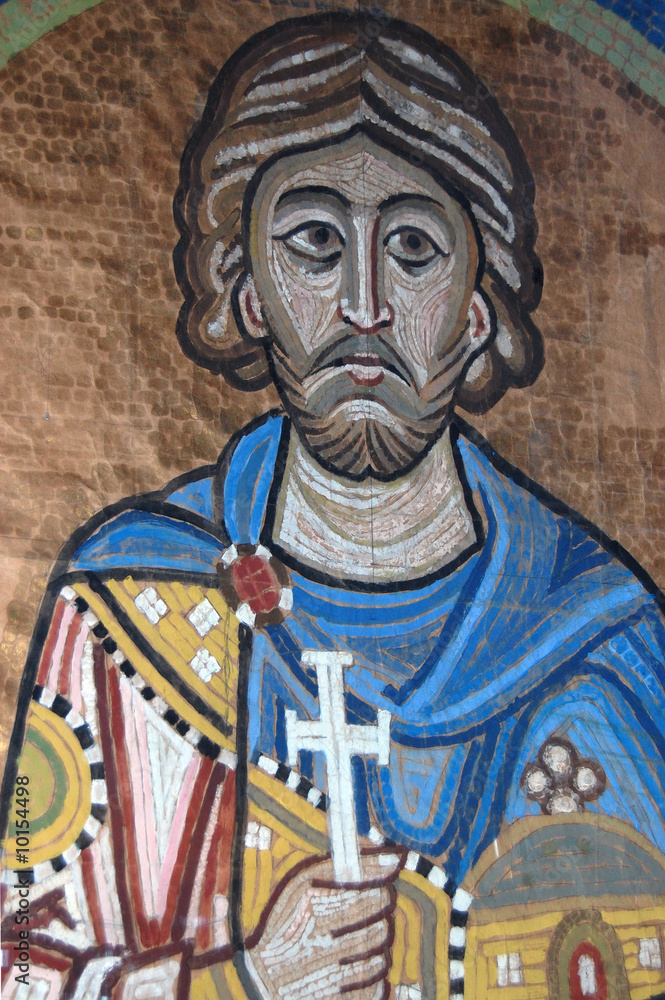 Obraz premium Fresco. Saint Michael's Golden-Domed Cathedral in Kiev, Ukraine