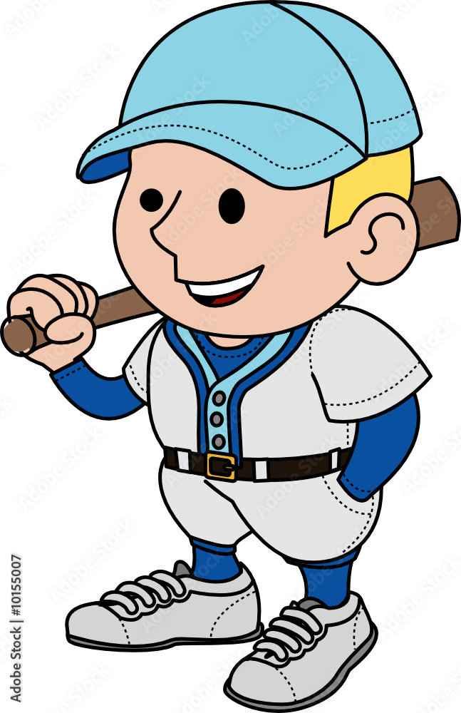 Illustration of male baseball player holding bat Illustration of male baseball player holding bat