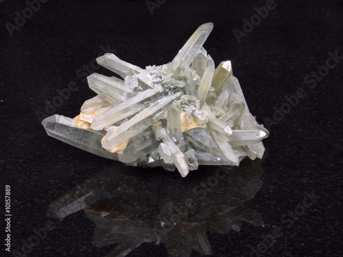 Rock crystal on a black background