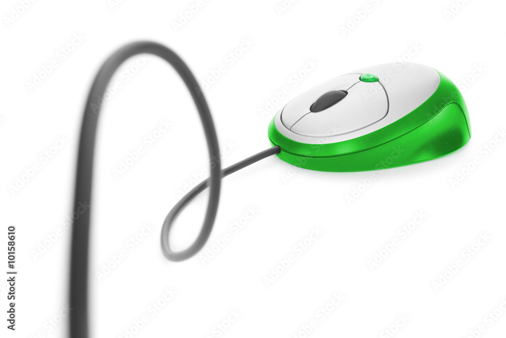 computer mouse with cable isolated on white computer mouse with cable isolated on white