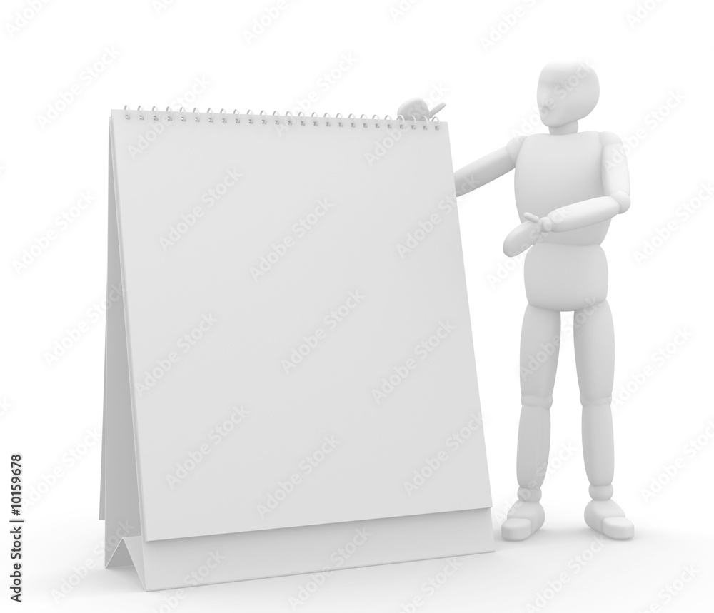 3d puppet with empty calendar 3d puppet with empty calendar