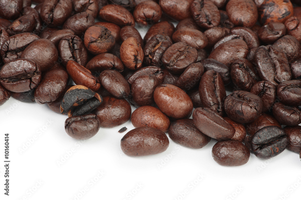 Obraz premium coffee bean textures on white