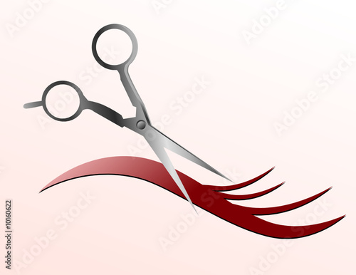 Scissors Cutting Hair Strand