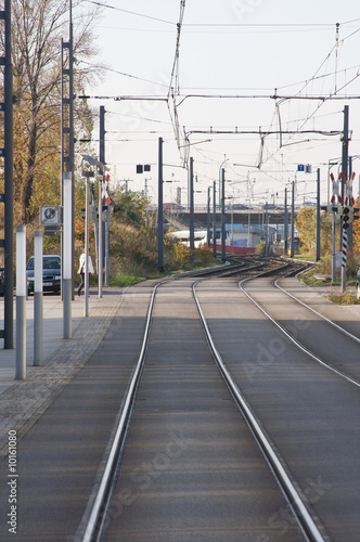 Schienen Gleisanlage Straßenbahngleisanlage