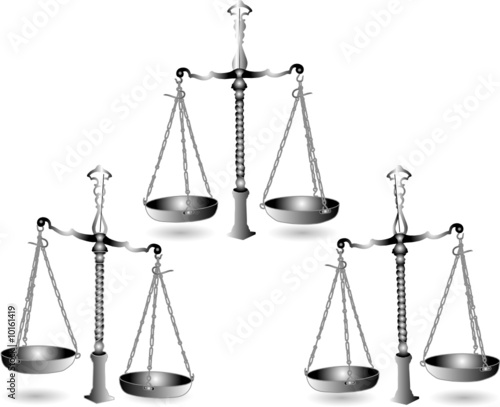Vector illustration of three scales