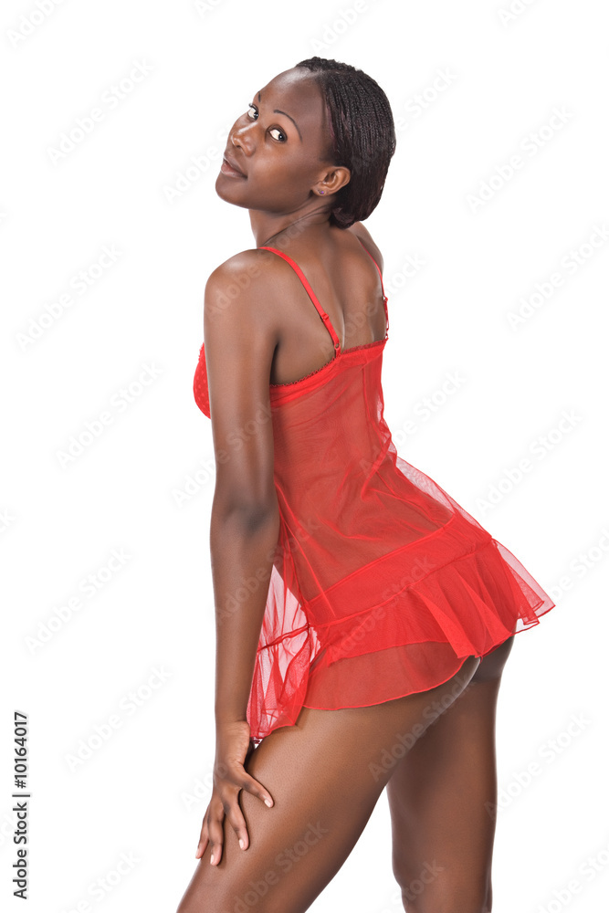 sexy african girl in red lingerie Stock Photo | Adobe Stock