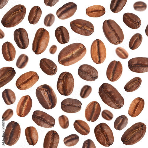 Coffee beans as the background. Isolated.