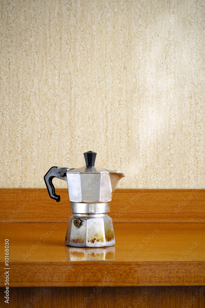 Homemade Coffee with an old Mocha Homemade Coffee with an old Mocha