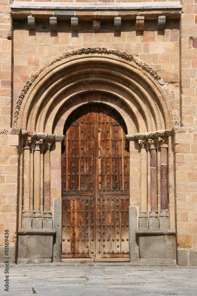 Entrance to Saint Peter's Church in Avila (San Petro), Spain