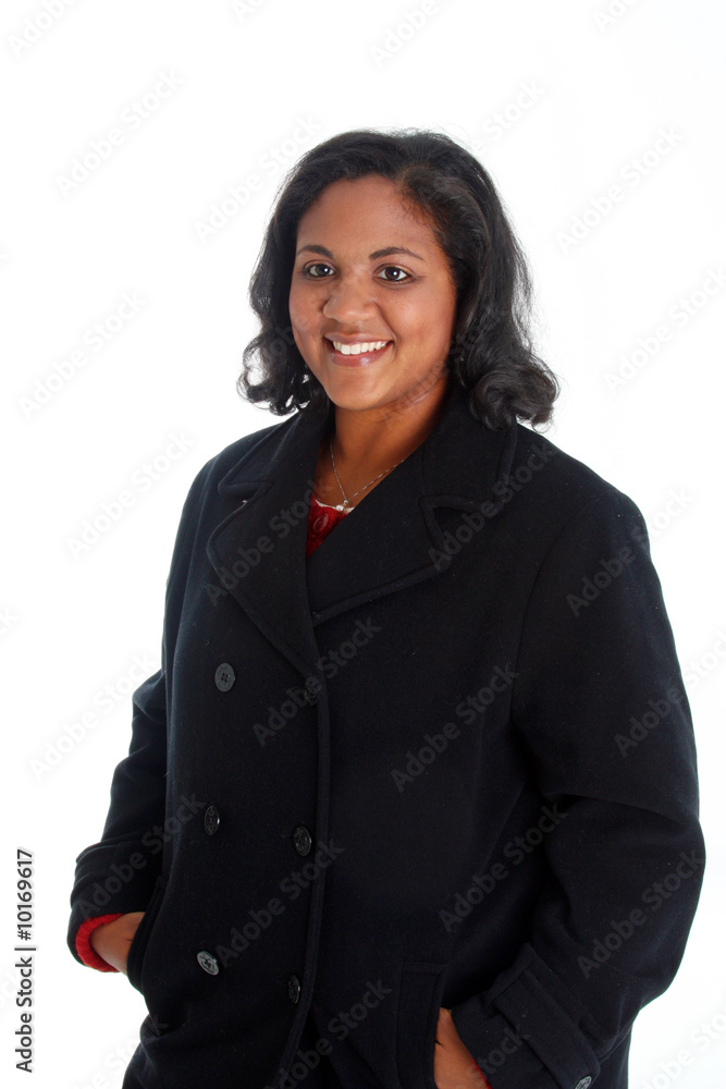 Portrait of a minority woman on white background Portrait of a minority woman on white background