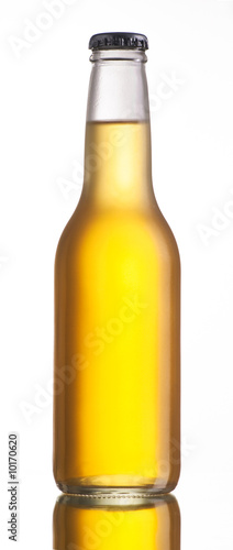 Non-glossy white beer bottle