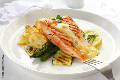 Atlantic salmon grilled to perfection