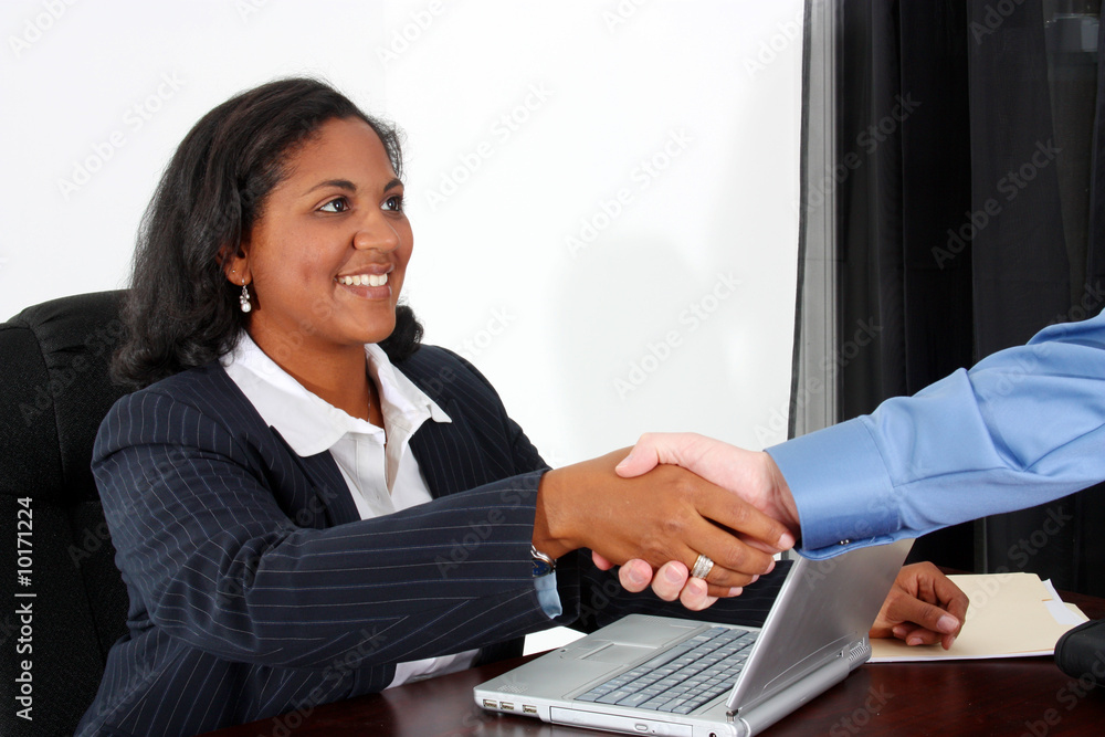 Woman in an office who is ready to work Woman in an office who is ready to work