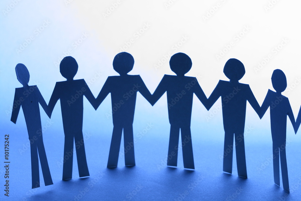 paper team linked together partnership concept paper team linked together partnership concept
