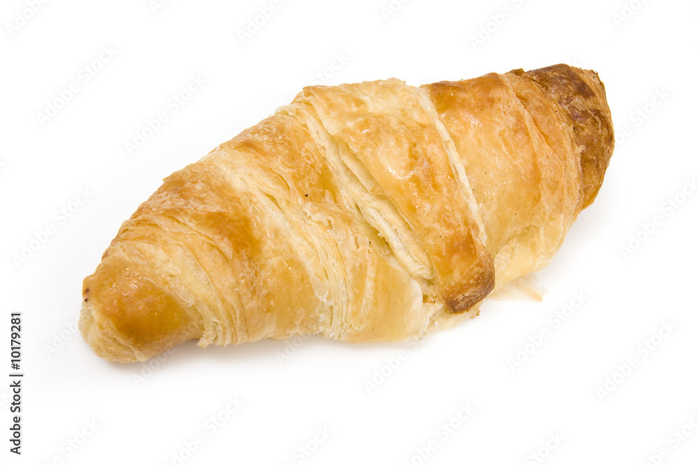 Croissant isolated on a white studio background. Croissant isolated on a white studio background.