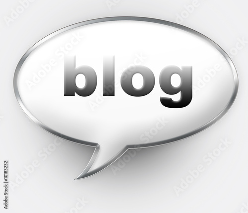 Blog Talk bubble icon with clipping path for easy extraction