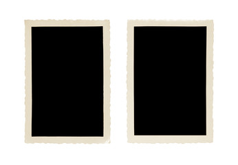 old photo frame isolated on white